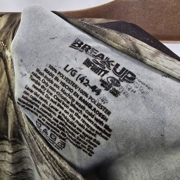 Mossy Oak Shirt Mens Large Camo Break Up Infinity Long Active Wicking Quick Dry - Picture 3 of 10